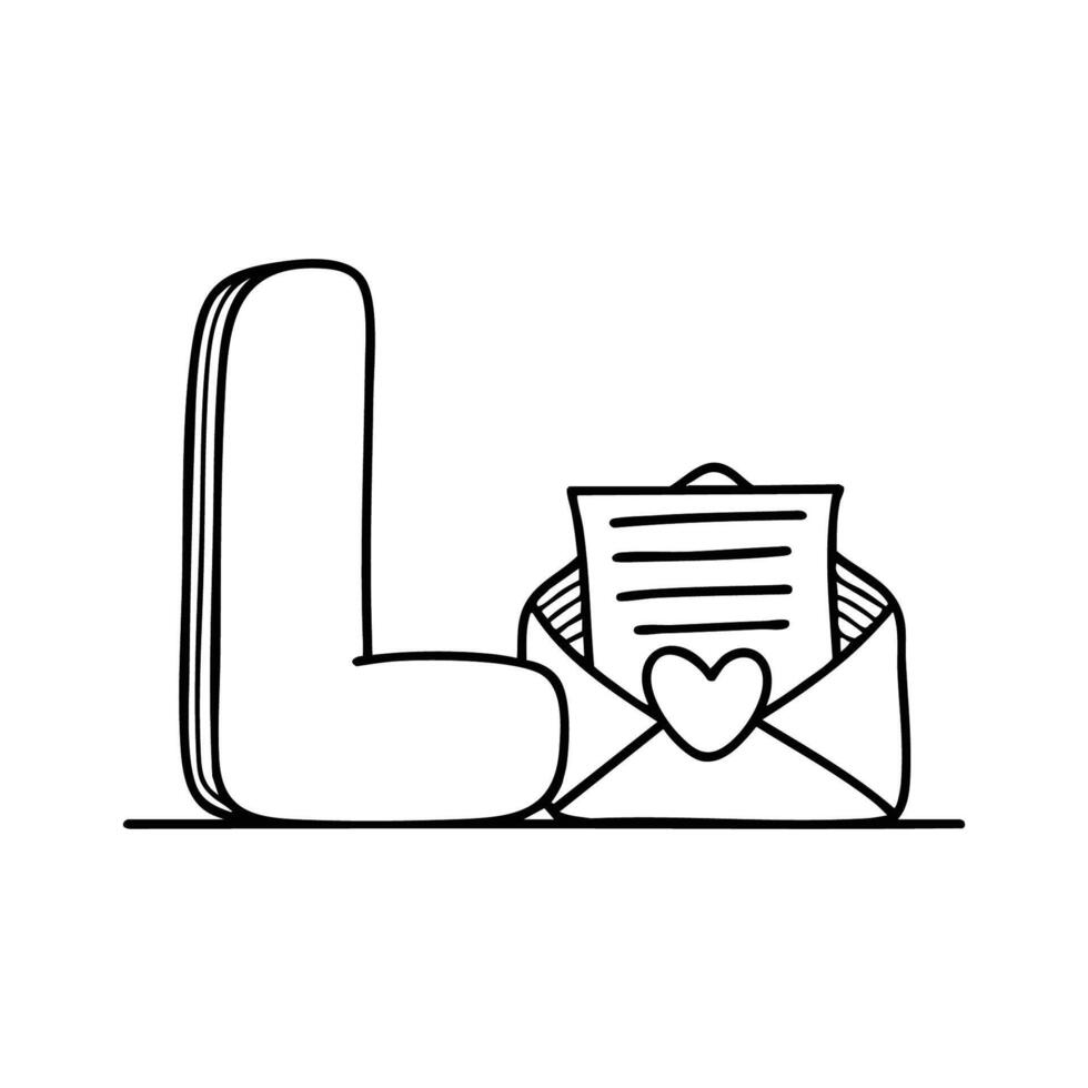 An Illustration of Letter beside letter L vector