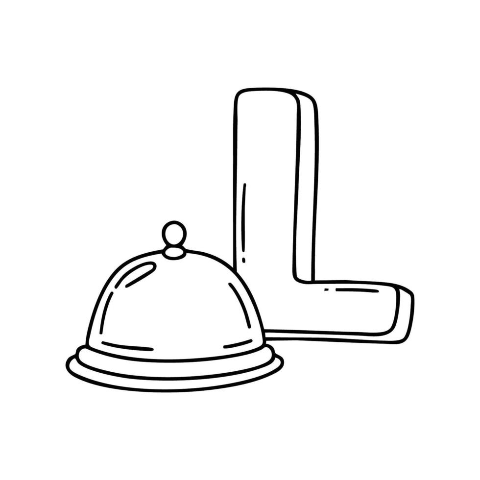 An Illustration of Lid beside letter L vector