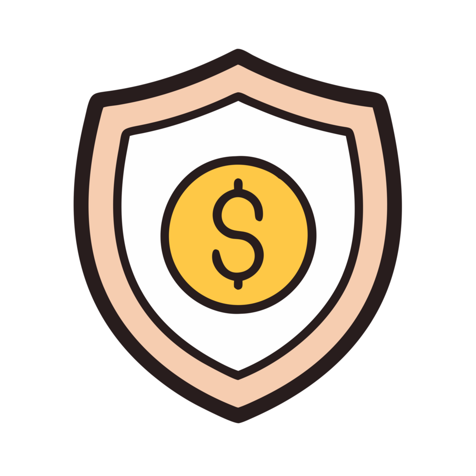 Financial security shield protecting your wealth business strategy graphic design digital environment creative perspective png