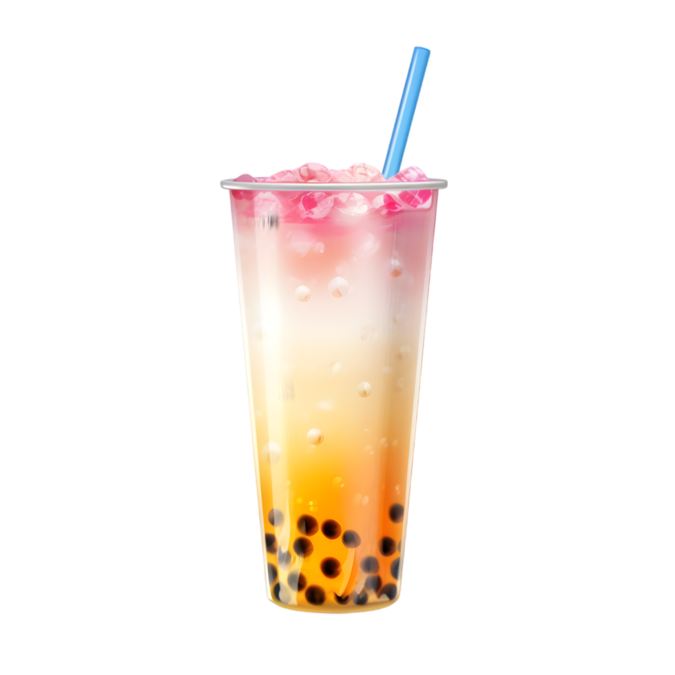 Creating colorful bubble tea, vibrant , beverage photography, lively atmosphere, close-up view, refreshing concept png