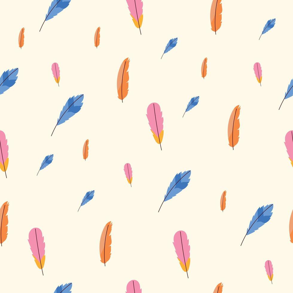 Tribal feathers seamless pattern. illustration. vector