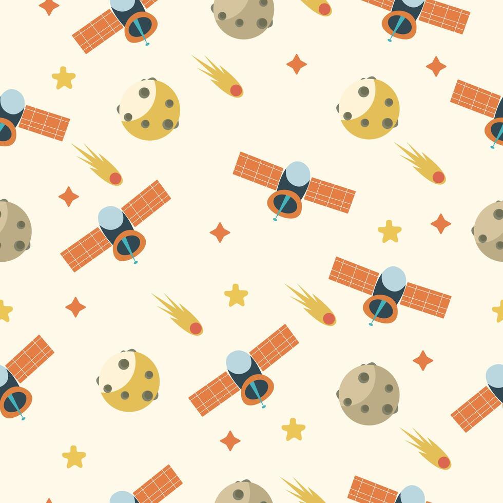space planets pattern moon pattern vector
