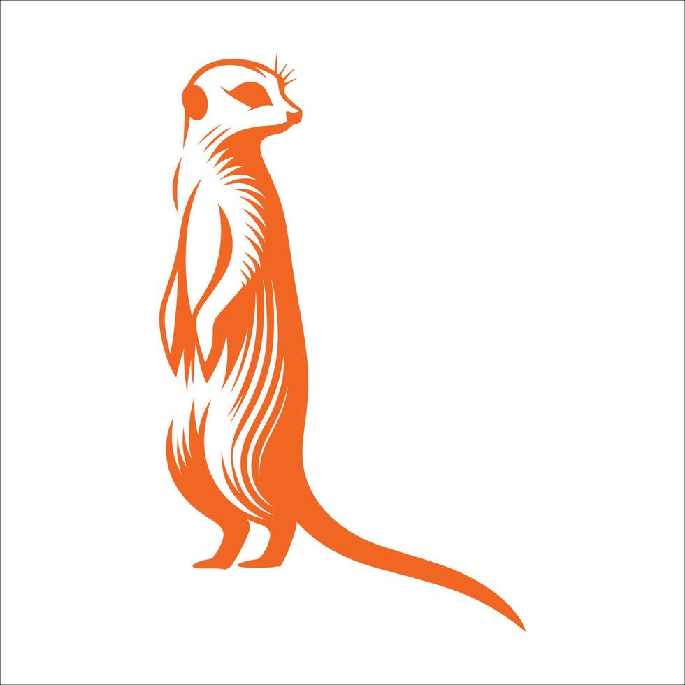 Meerkat Tribal Silhouette Standing Alert Wildlife Illustration for Nature Inspired Designs Tattoos Logos and Decorative Art vector