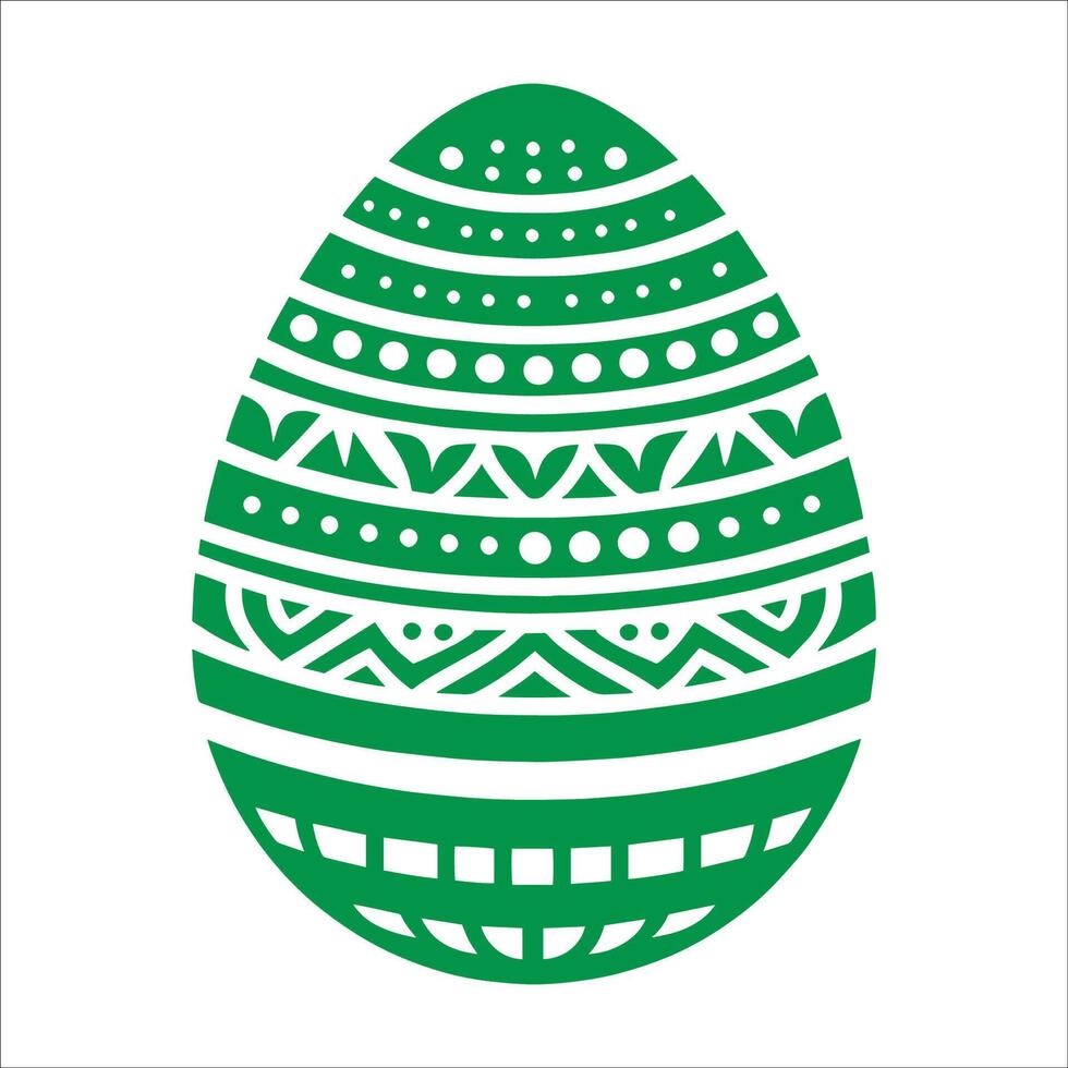 Decorative Easter Egg Icon - Green Patterned Holiday Symbol vector