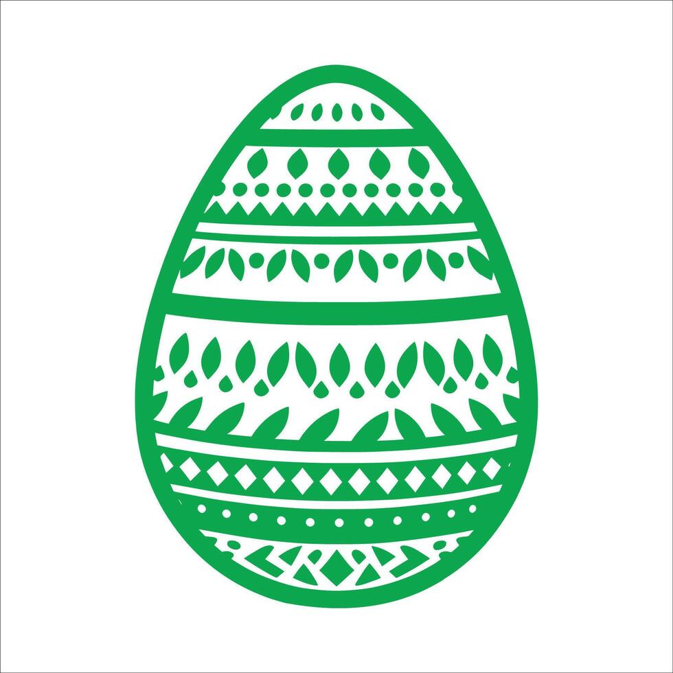 Decorative Easter Egg Cutout Silhouette Intricate Patterned Egg Design for Easter Crafts, Stickers, and Art vector