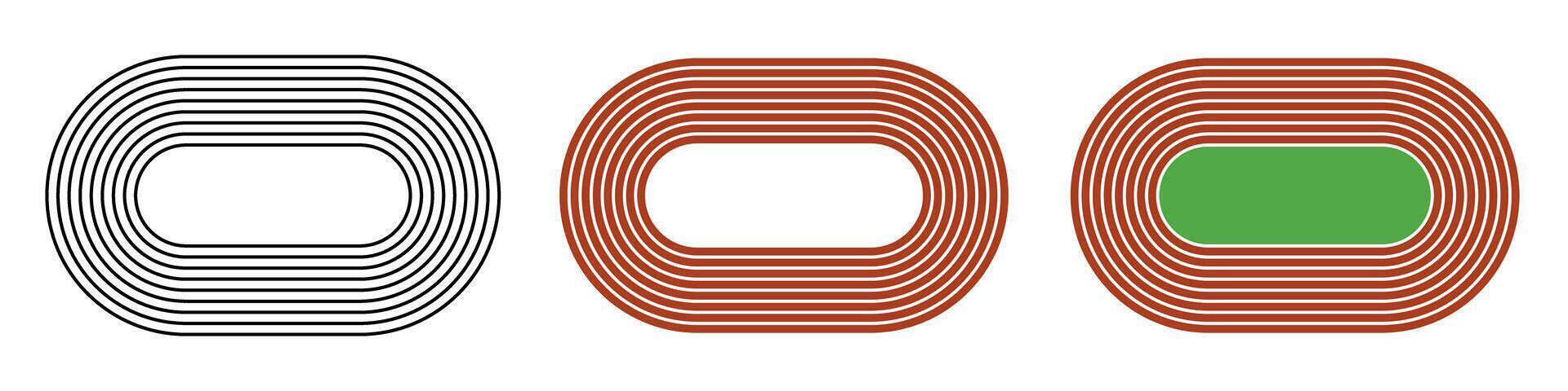 Running track icons set vector