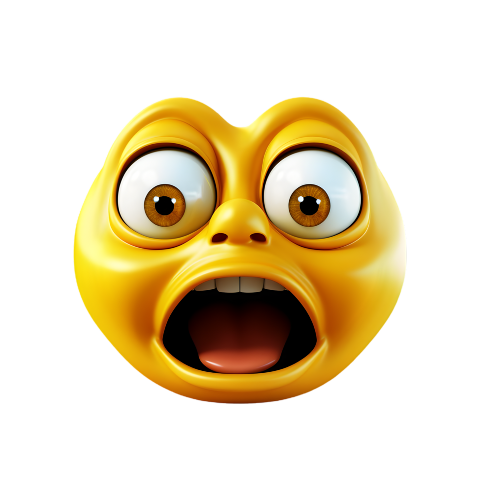 Captivating emoji reaction digital art animation virtual space close-up vibrant expressions png