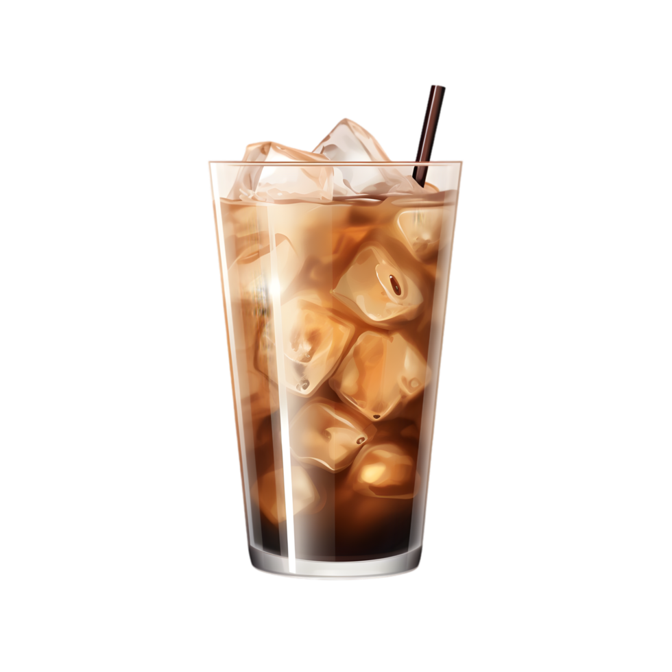 Refreshing iced coffee experience, summer , beverage photography, bright outdoor setting, close-up perspective, summer delight png