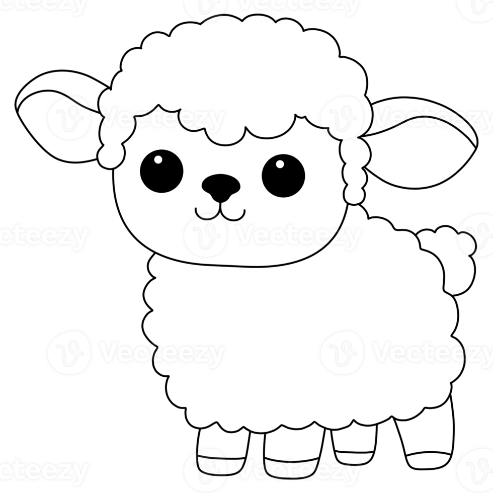 sheep Animal coloring line png