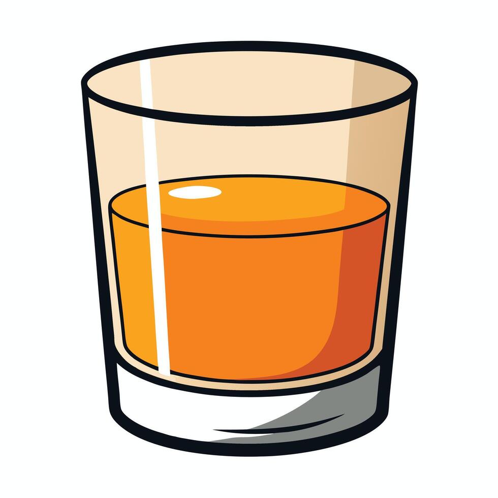 A glass of orange juice on a white background vector