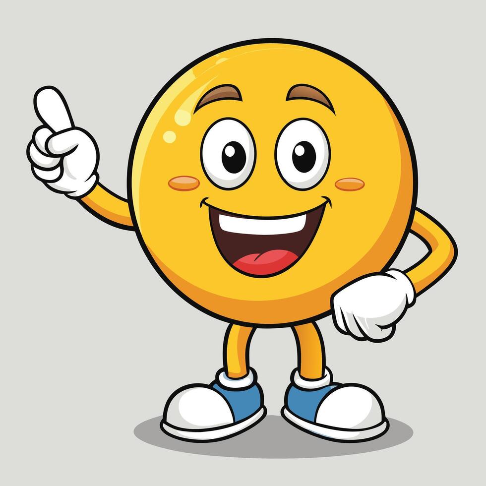 Emoticon character with a thumbs up vector