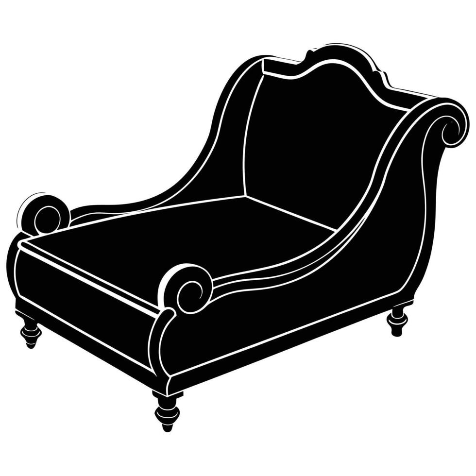 A black and white illustration of a chair vector