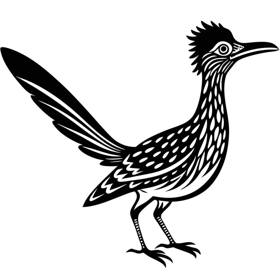 Roadrunner bird silhouette vector