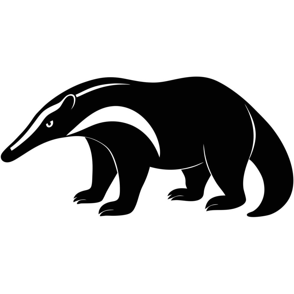 Badger silhouette illustration vector