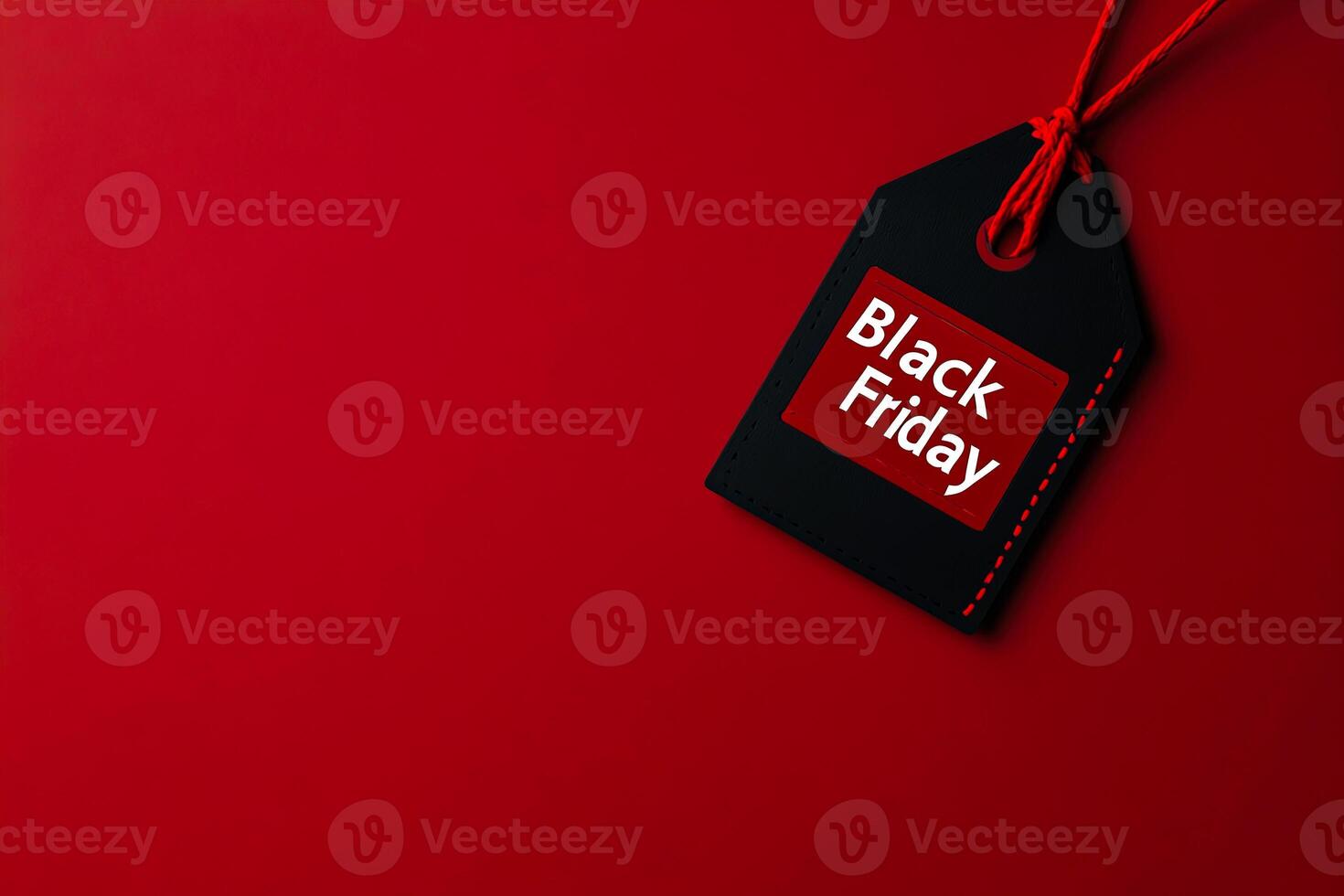 Black Friday Tag on Red Background photo