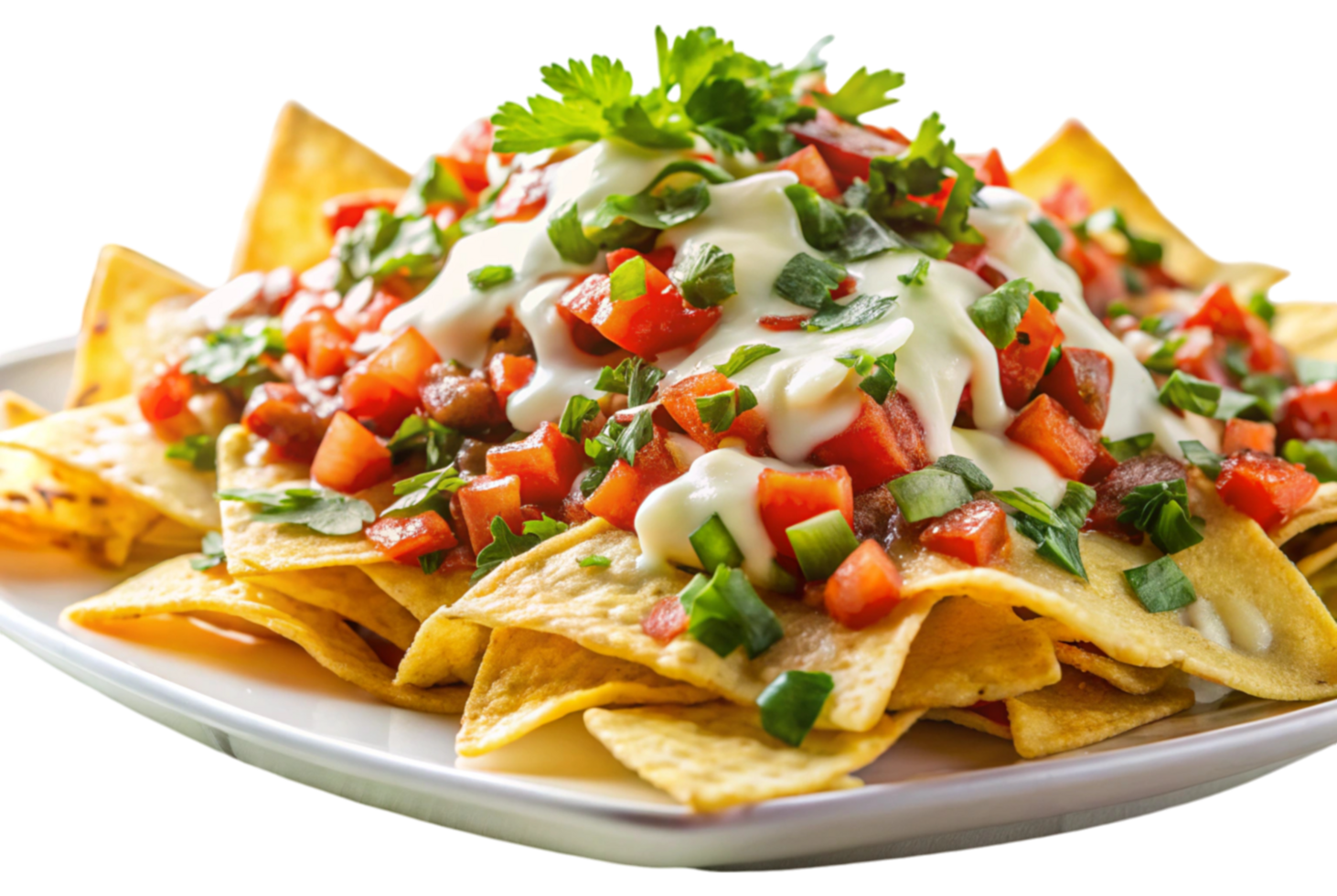 Delicious nachos topped with melted cheese savory goodness png