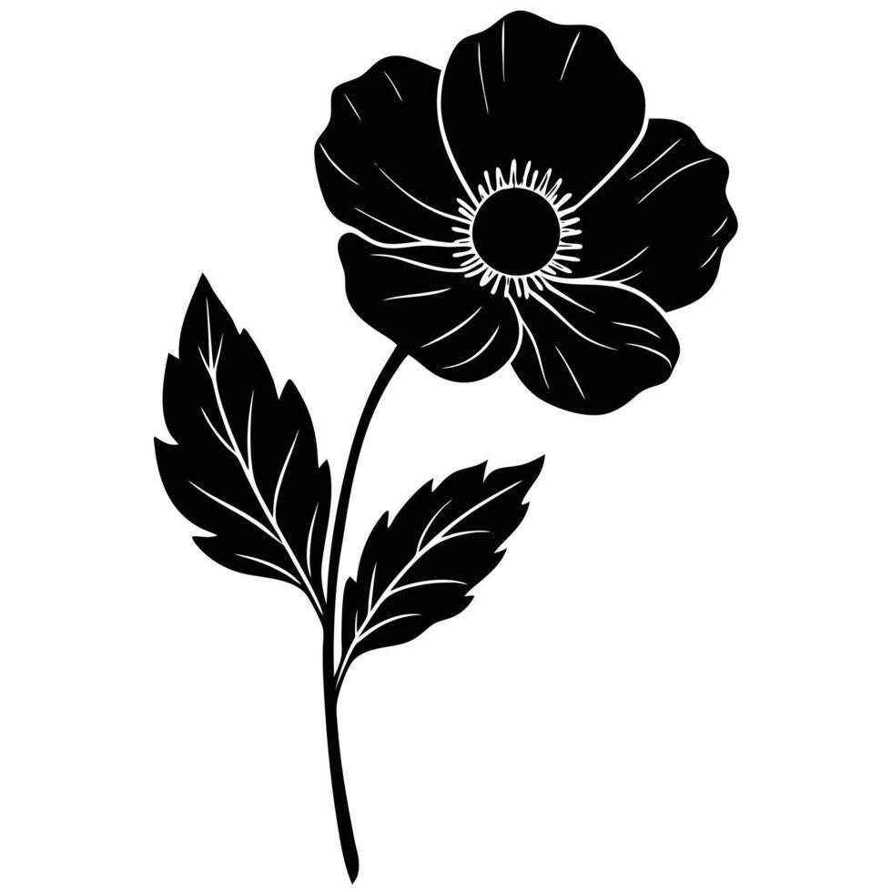 Black and white of flower vector