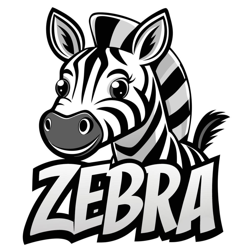 A zebra logo with the word zebra on it vector