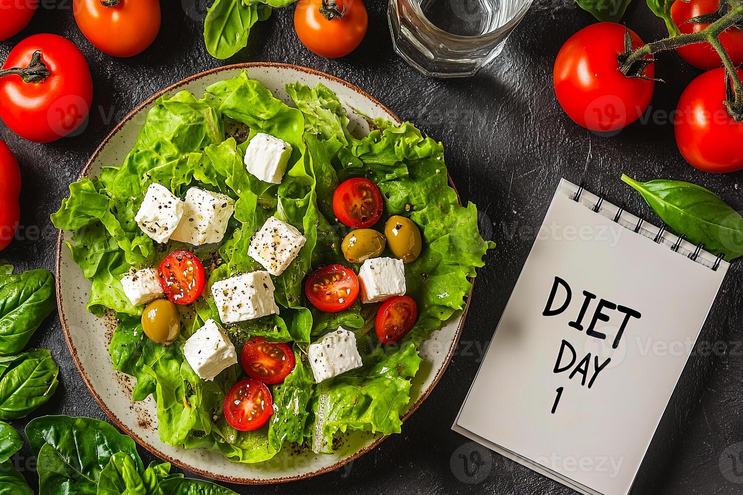 Healthy Salad with Diet Plan photo