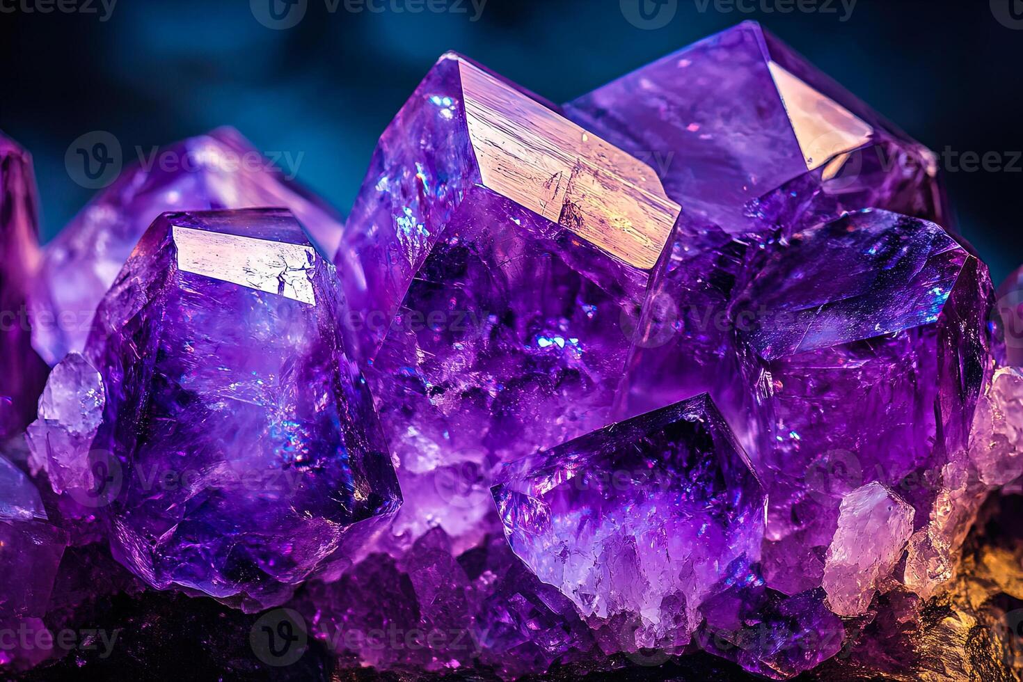 Amethyst Crystal Cluster Macro photo