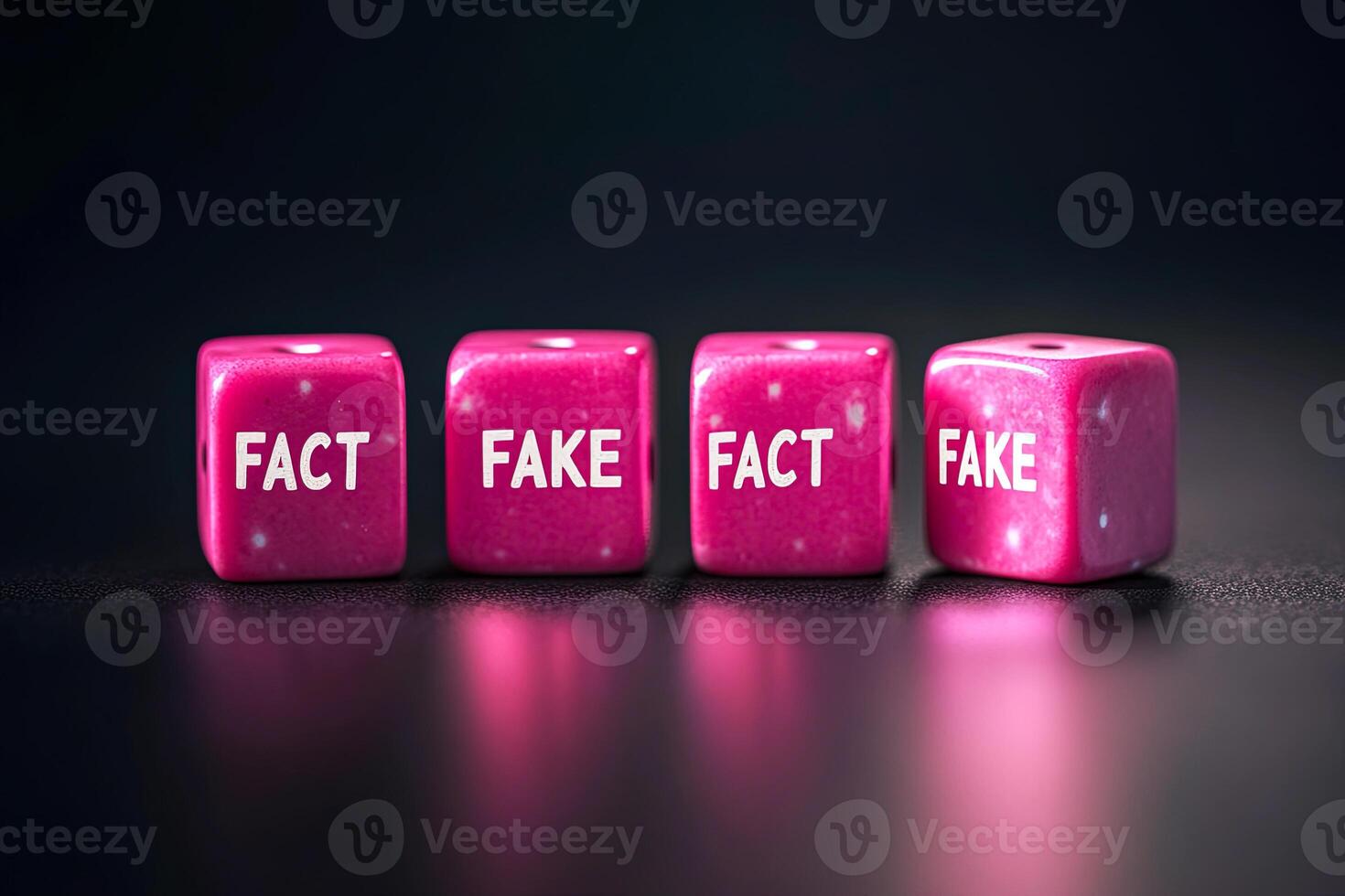 Fact Fake Concept with Dice photo