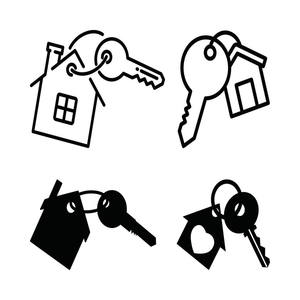 House Key Icon Real Estate Symbol Minimalist Design vector
