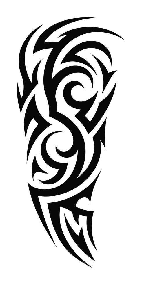 Classic Black Ink Tiny Tribal Tattoos for Arms vector