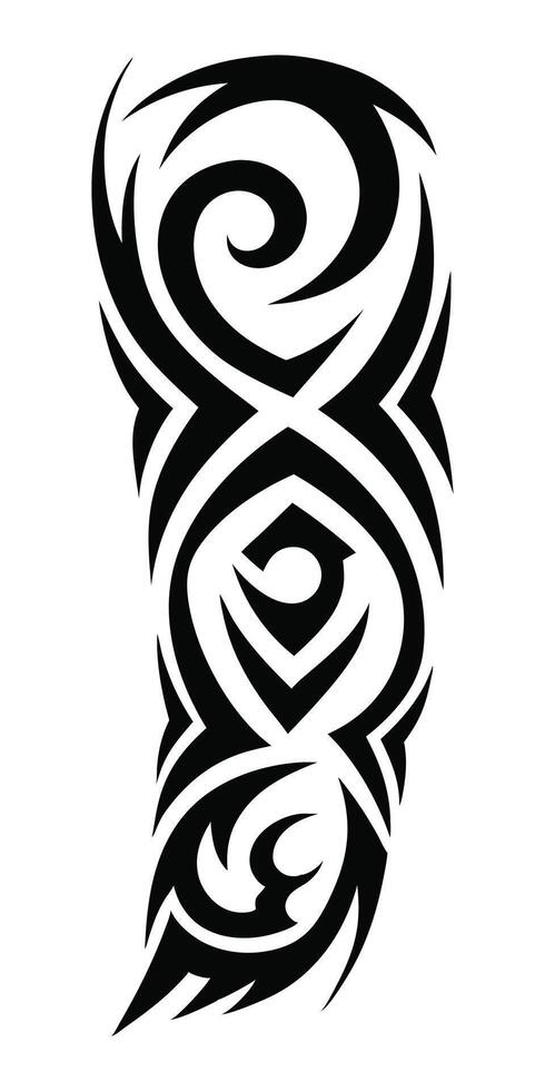 Classic Black Ink Tribal Bicep Tattoos for Men vector