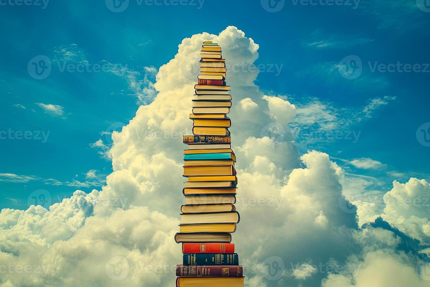 Tower of Books Reaching the Sky photo