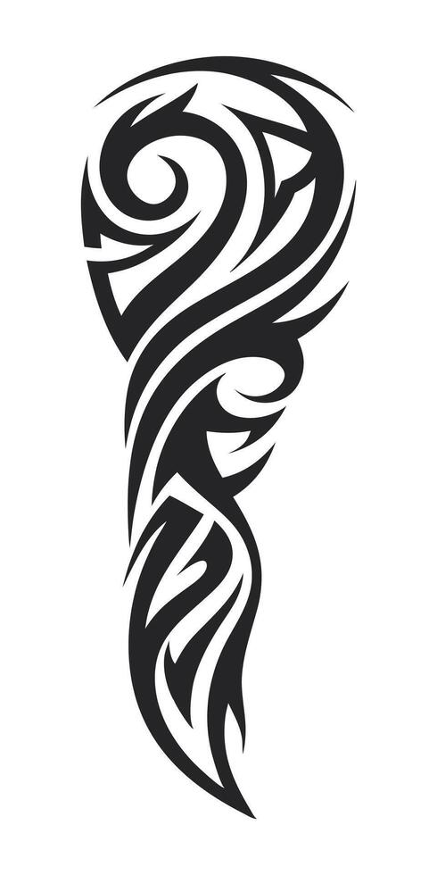 tribal tattoo design with a spiral pattern vector