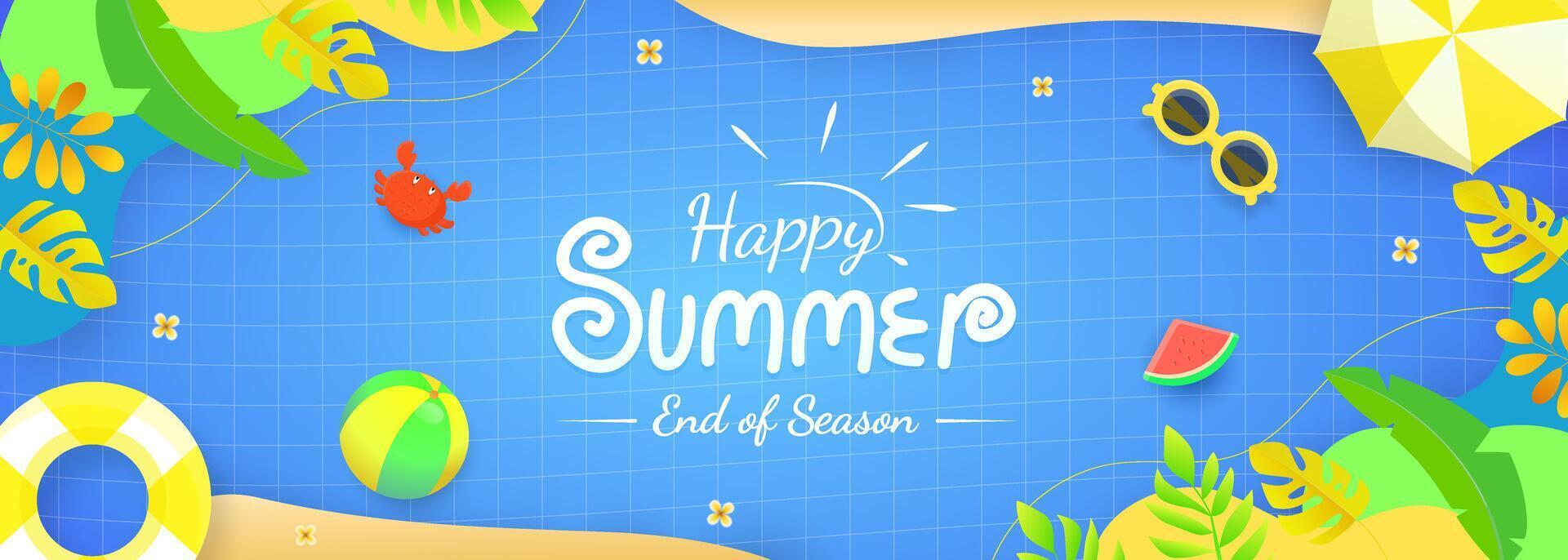 Happy summer end of season background banner designs. Suitable for Horizontal posters, greeting card. vector