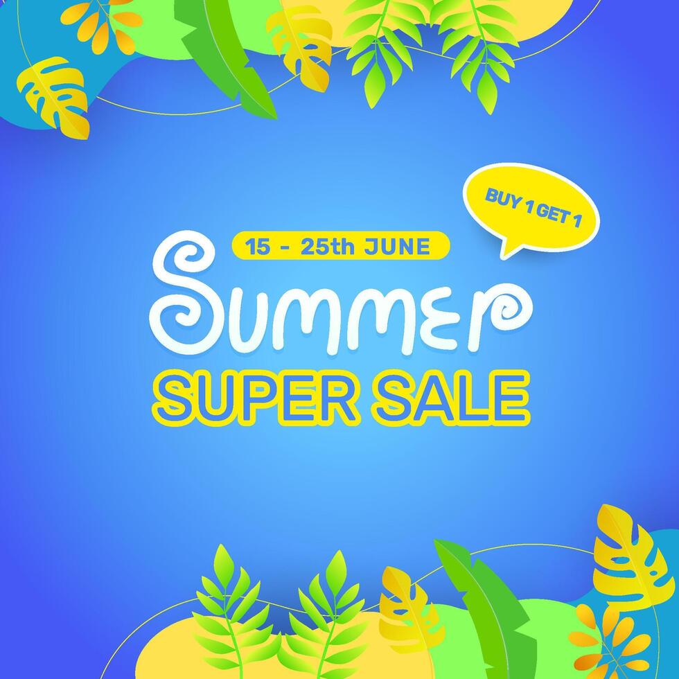 Happy summer super sale banner designs. Suitable for Horizontal posters, greeting cards, and website headers. vector