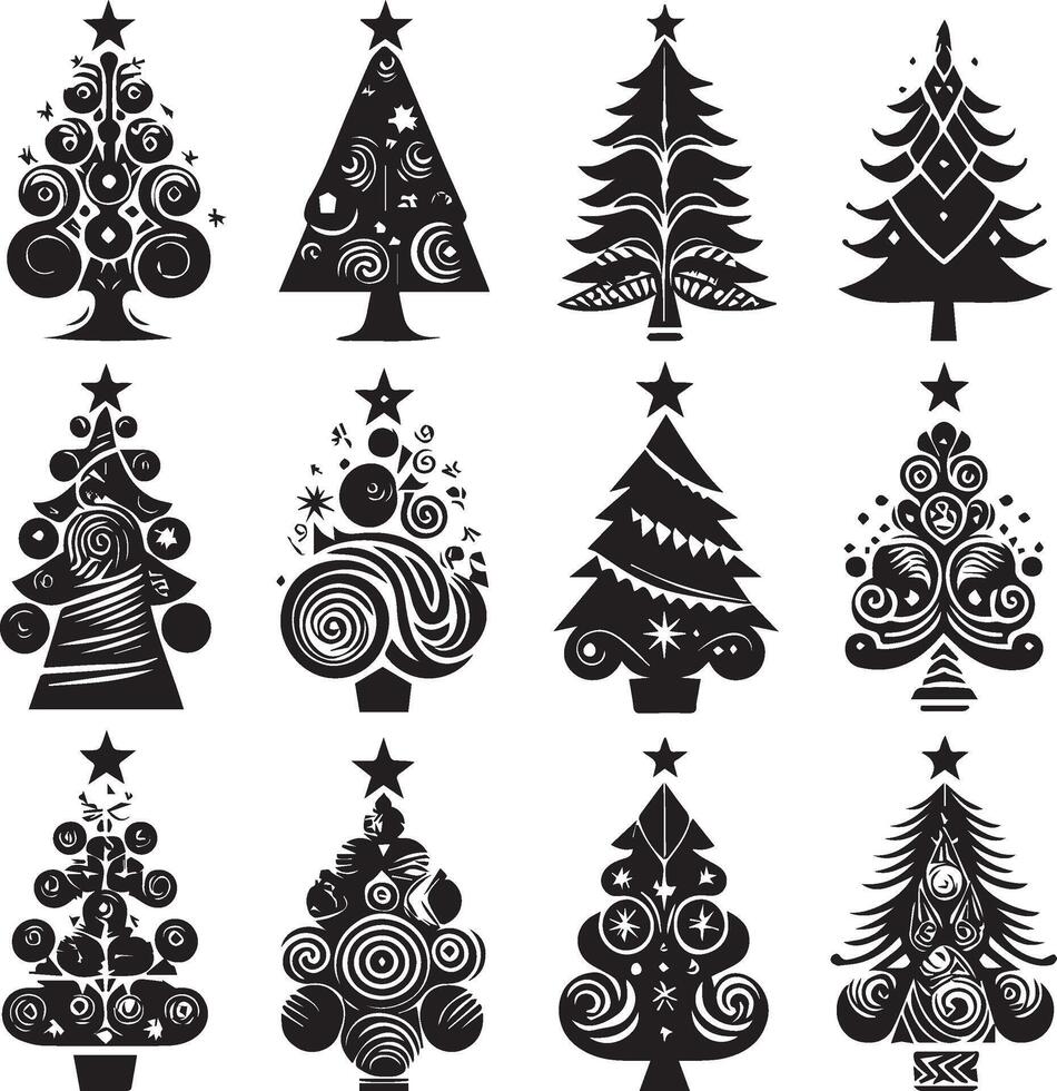 Collections of trees silhouette vector