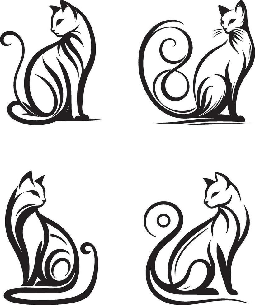 Elegant Cat Designs vector