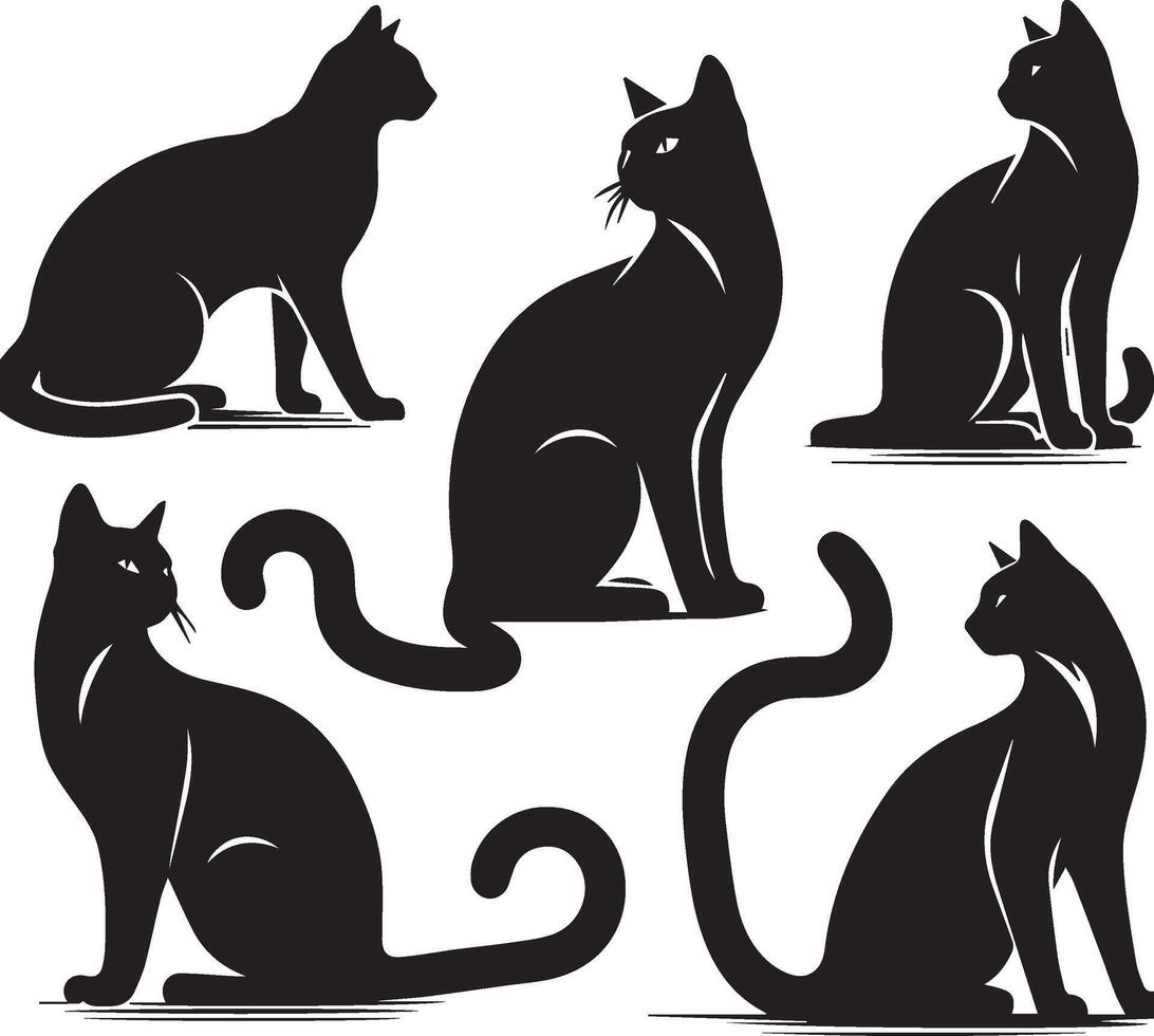 Elegant Cat Illustrations vector