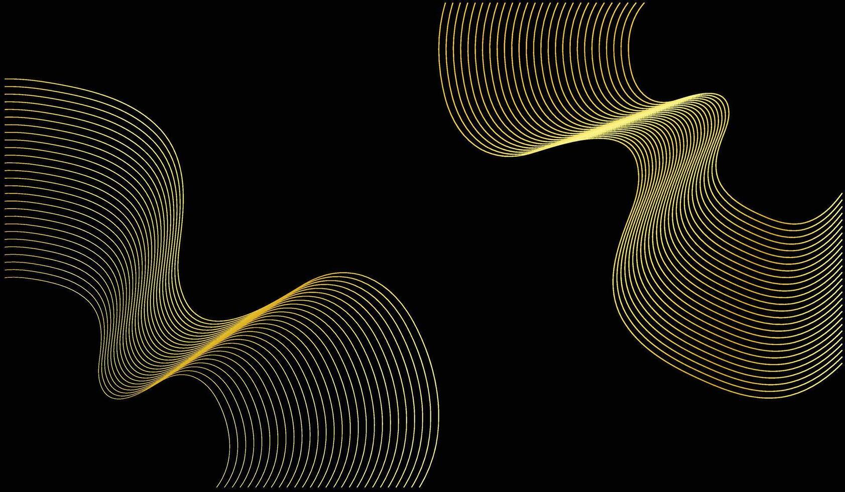 Curved gold Lines with Gradient Effect vector