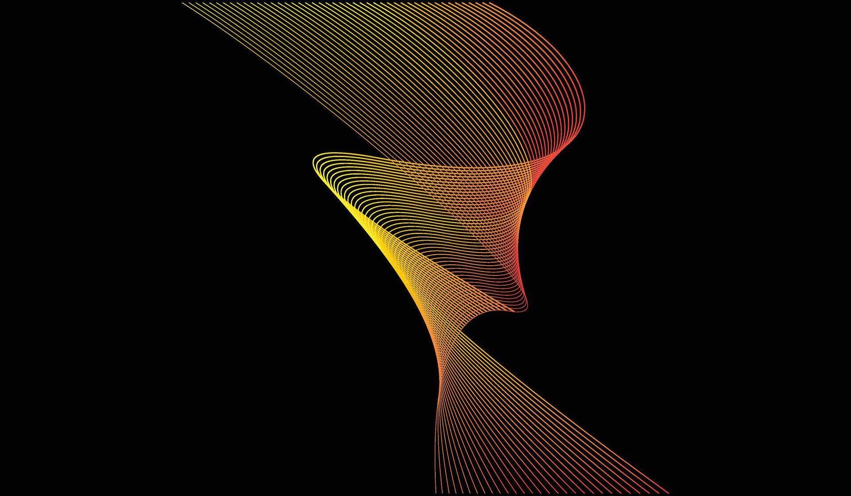 Curved Lines Gradient Effect design vector