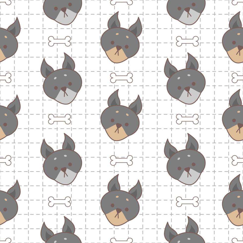 Seamless pattern of dobermann dog vector