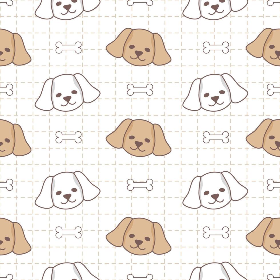 Seamless pattern of golden retriever dog vector