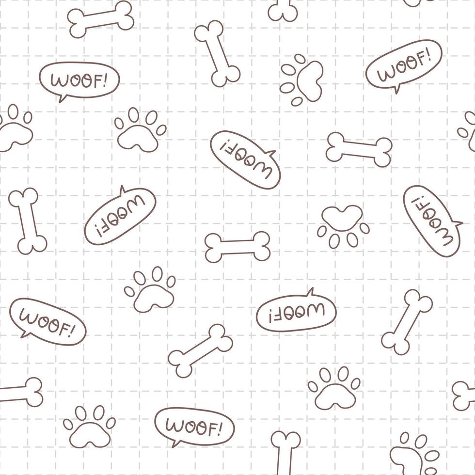 Cute dog accessories seamless pattern vector