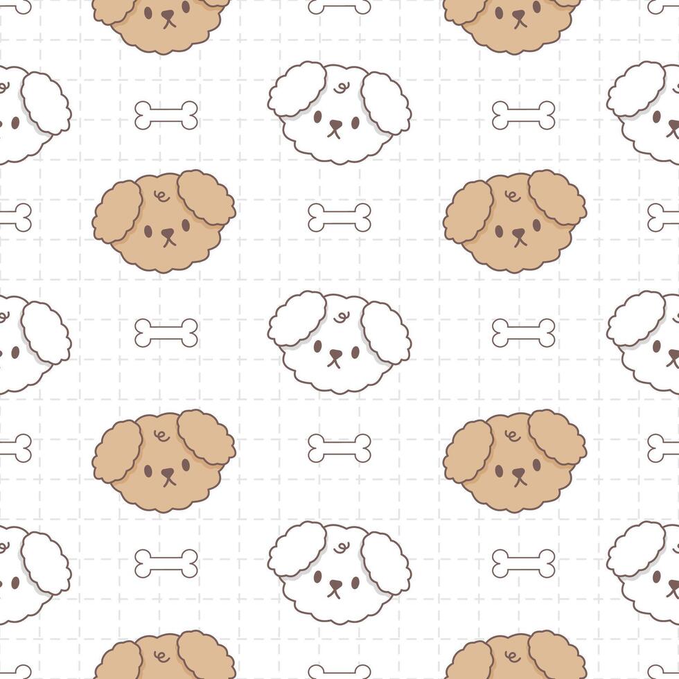 Seamless pattern of poodle dog vector