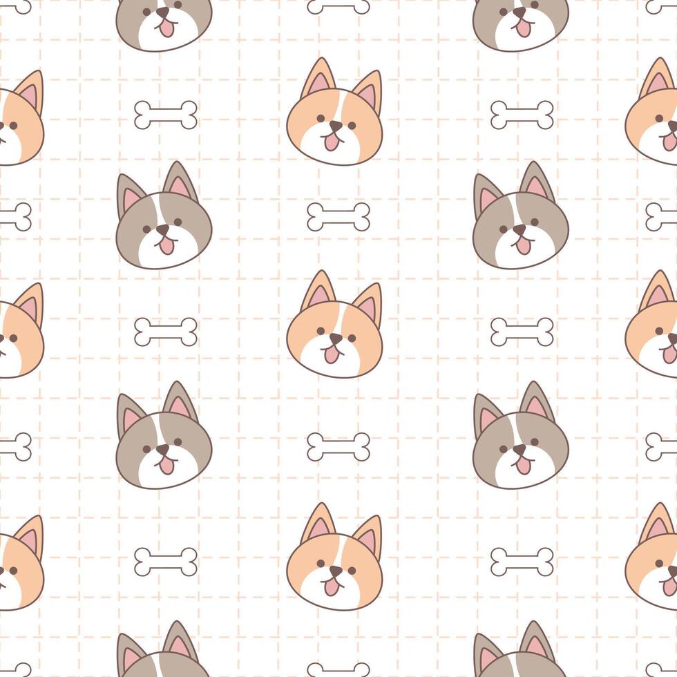 Seamless pattern of shiba inu vector