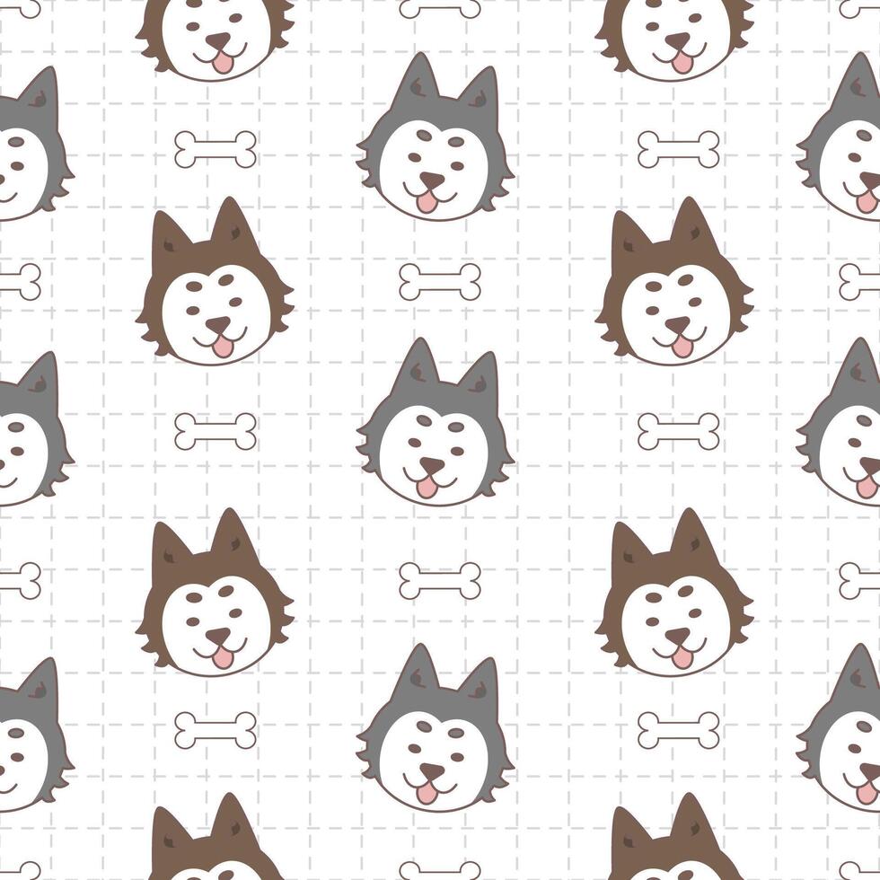 Seamless pattern of husky vector