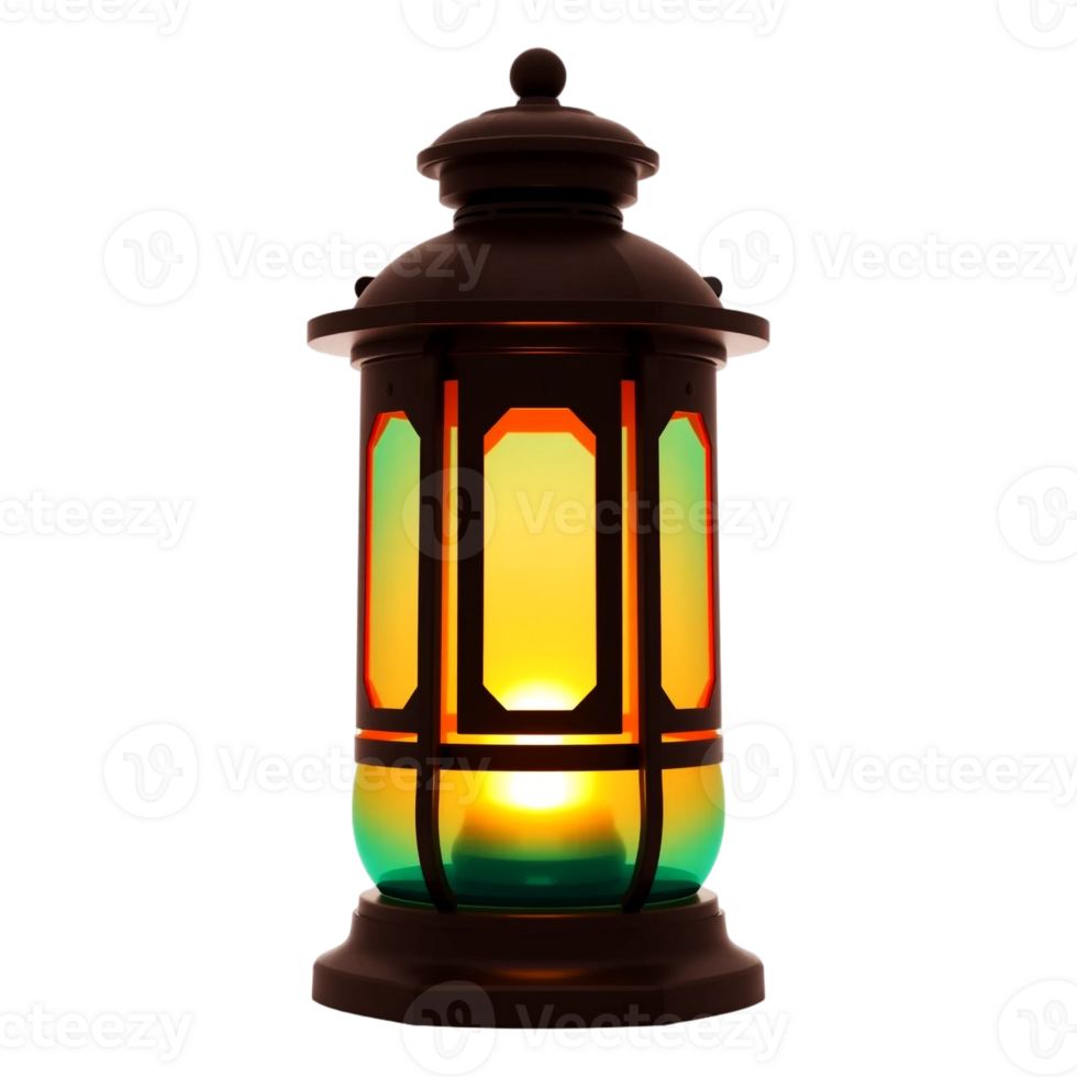 Artistic Arabic Ramadan Lantern with Realistic Glow Transparent Format png
