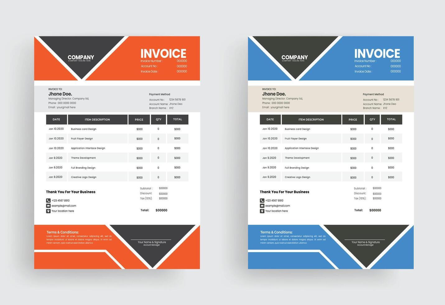 super marketing invoice design template vector