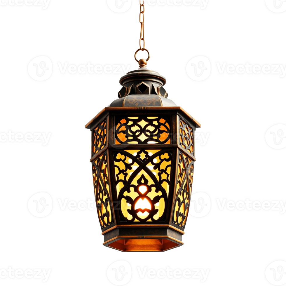 High-Resolution Ramadan Kareem Lantern Isolated on Transparent Background for Posters png