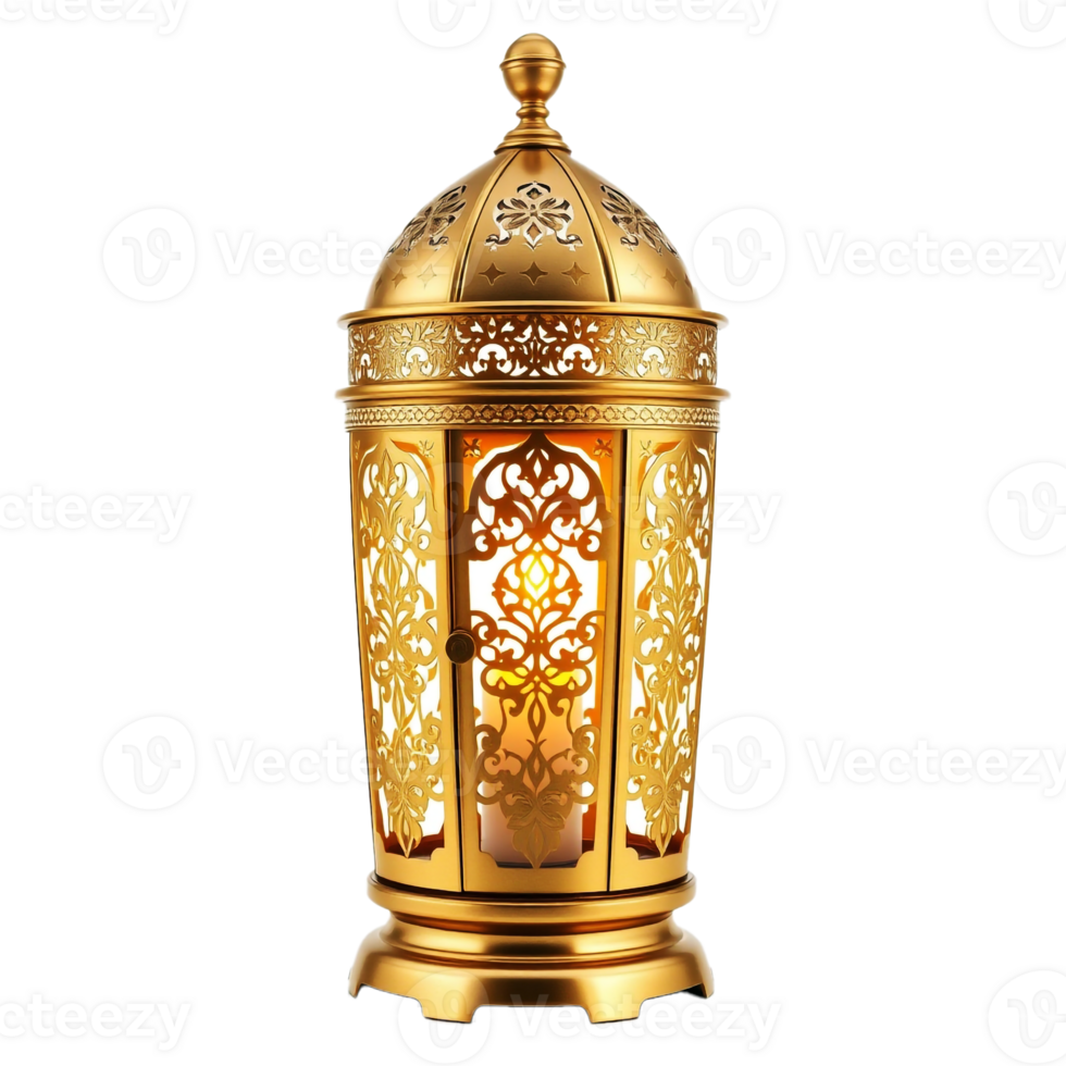 Artistic Arabic Hanging Lantern for Ramadan Mubarak Transparent Background png