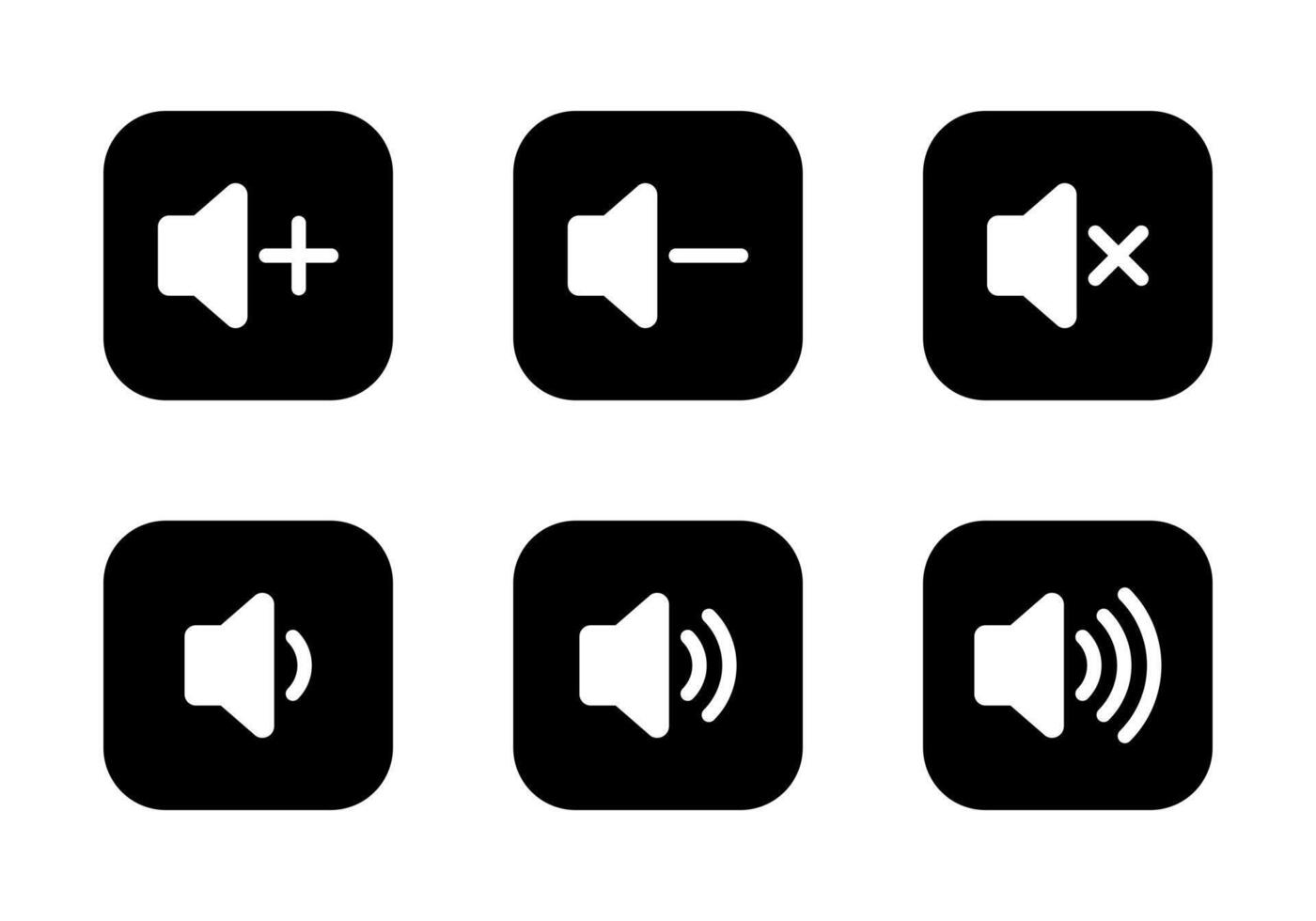 Audio volume icon on black circle. Sound speaker illustration vector
