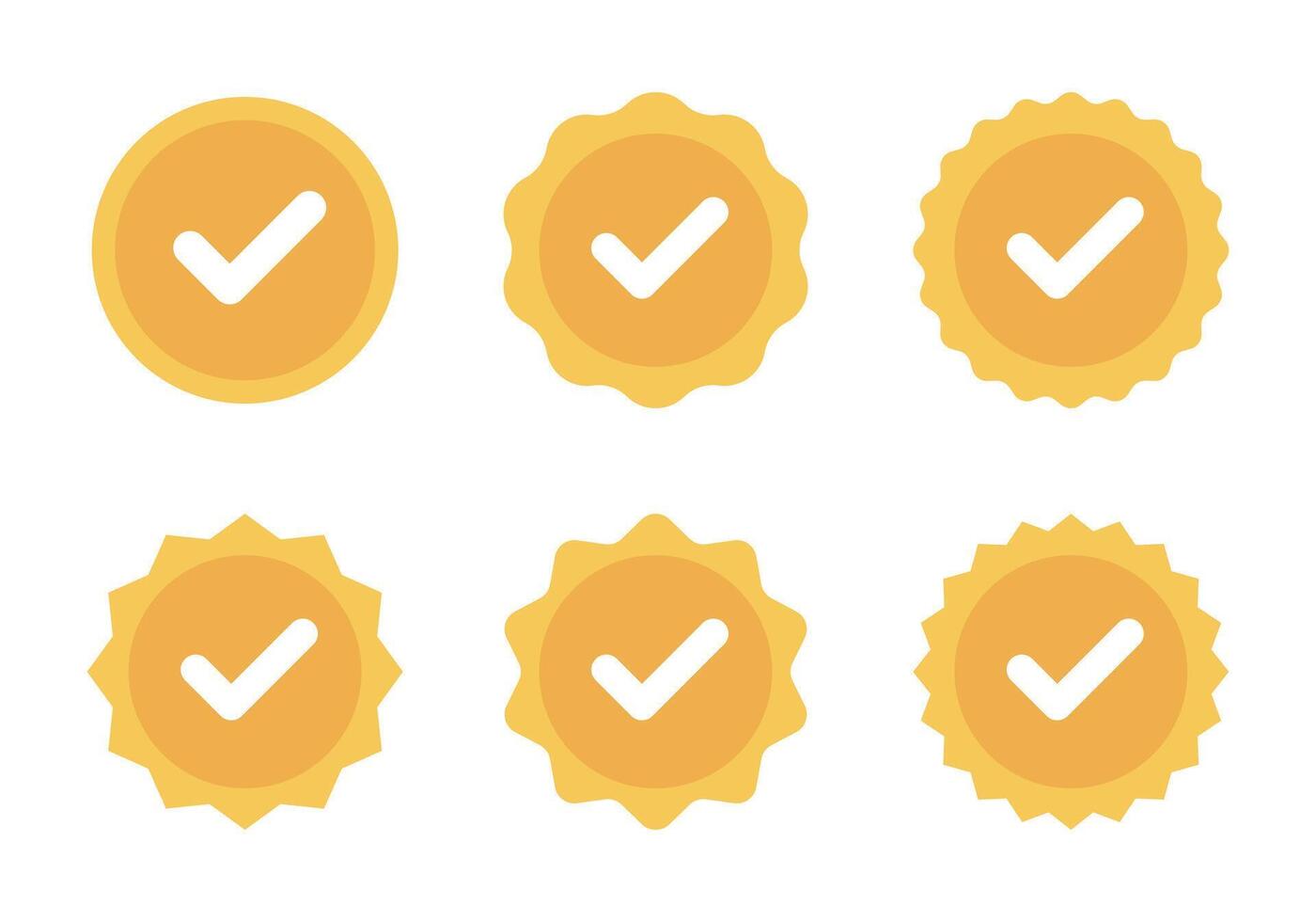 Check mark badge set collection in flat design. Checkmark certificate sign symbol vector