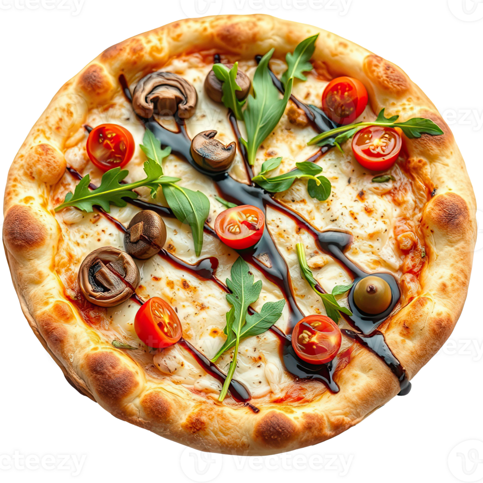 Delicious Italian Pizza with Cheese and Toppings in 4K Transparency png